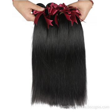 Big deal 16 18 20 22 inch Brazilian straight human hair weave,overnight shipping bundles and closure,free weave hair packs